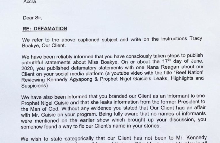 Sammy Flex, Sammy Flex TV & Nana Reagan Receive Letter From Tracy Boakye`s Lawyers